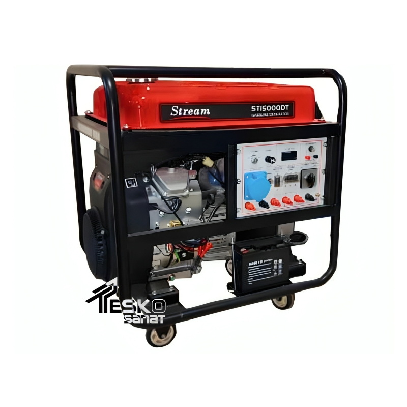 موتور برق بنزینی استریم 12 کیلووات تک فاز – سه فاز استارتی مدل ST15000DT